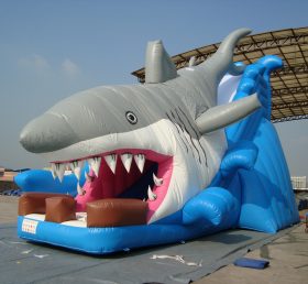 T8-1032 शार्क विशालकाय बच्चों की हवा भरने योग्यस्लाइड