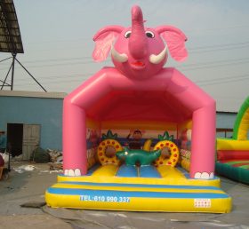 T2-398 गुलाबी हाथी हवा भरने योग्यtrampoline