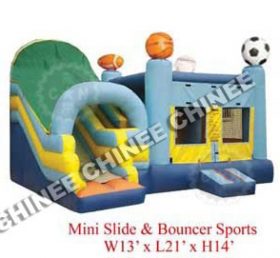 T5-137 खेल शैली हवा भरने योग्यमहल trampoline संयोजन स्लाइड