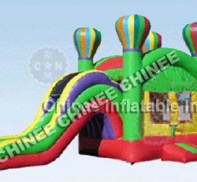 T5-169 रंगीन गुब्बारा हवा भरने योग्यस्लाइड संयोजन शेख़ी घर