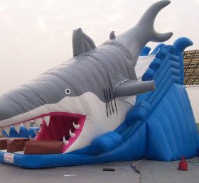 T8-251 शार्क विशालकाय स्लाइड बच्चों की हवा भरने योग्यस्लाइड