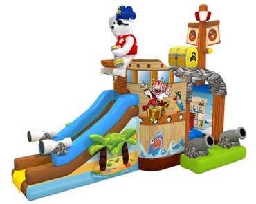 T2-3296 Pirates Bear Jumping Castle With Slide