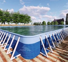 MP1-001 आउटडोर मोबाइल टिकाऊ धातु फ्रेम पीवीसी हवा भरने योग्यभूजल पार्क स्विमिंग पूल
