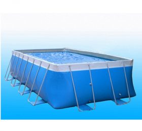 Pool2-007 आउटडोर मोबाइल टिकाऊ धातु फ्रेम पीवीसी हवा भरने योग्यभूजल पार्क स्विमिंग पूल